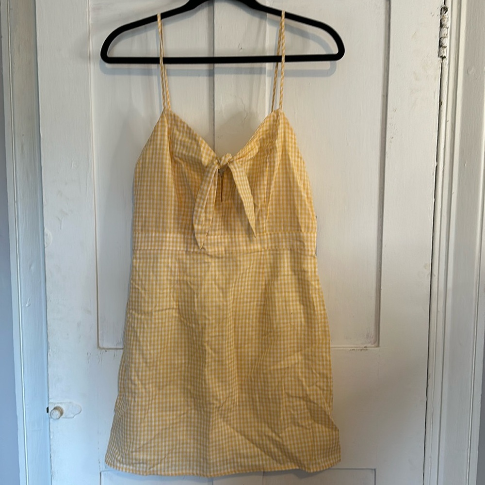 Lulus yellow gingham mini dress